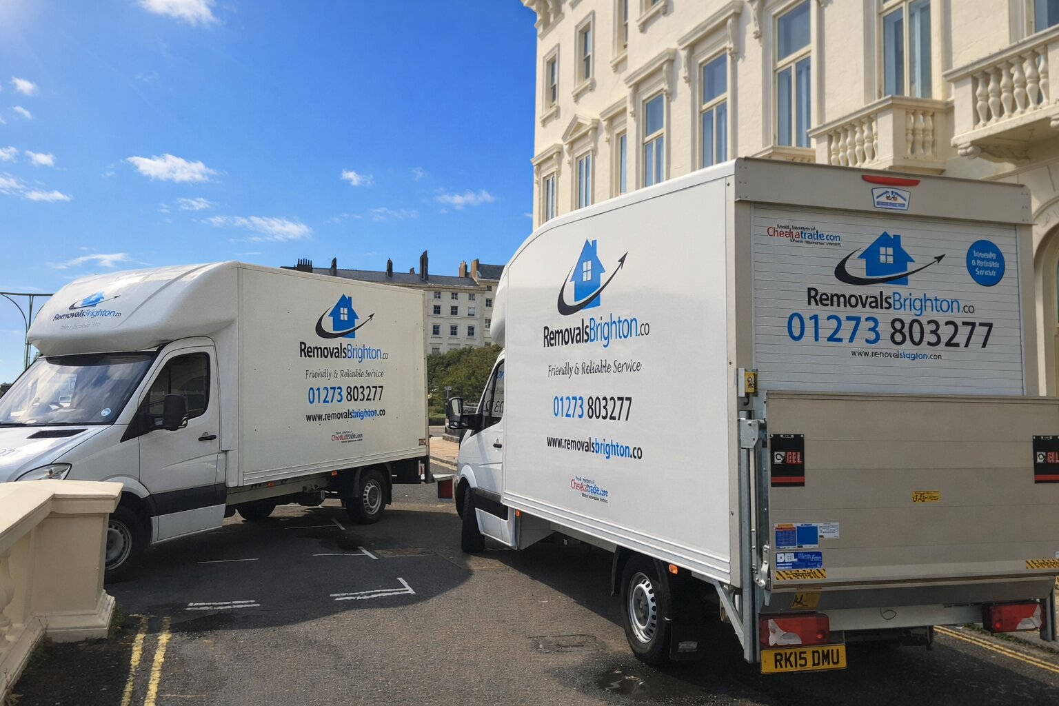 Removals Brighton vans outside a Brighton property