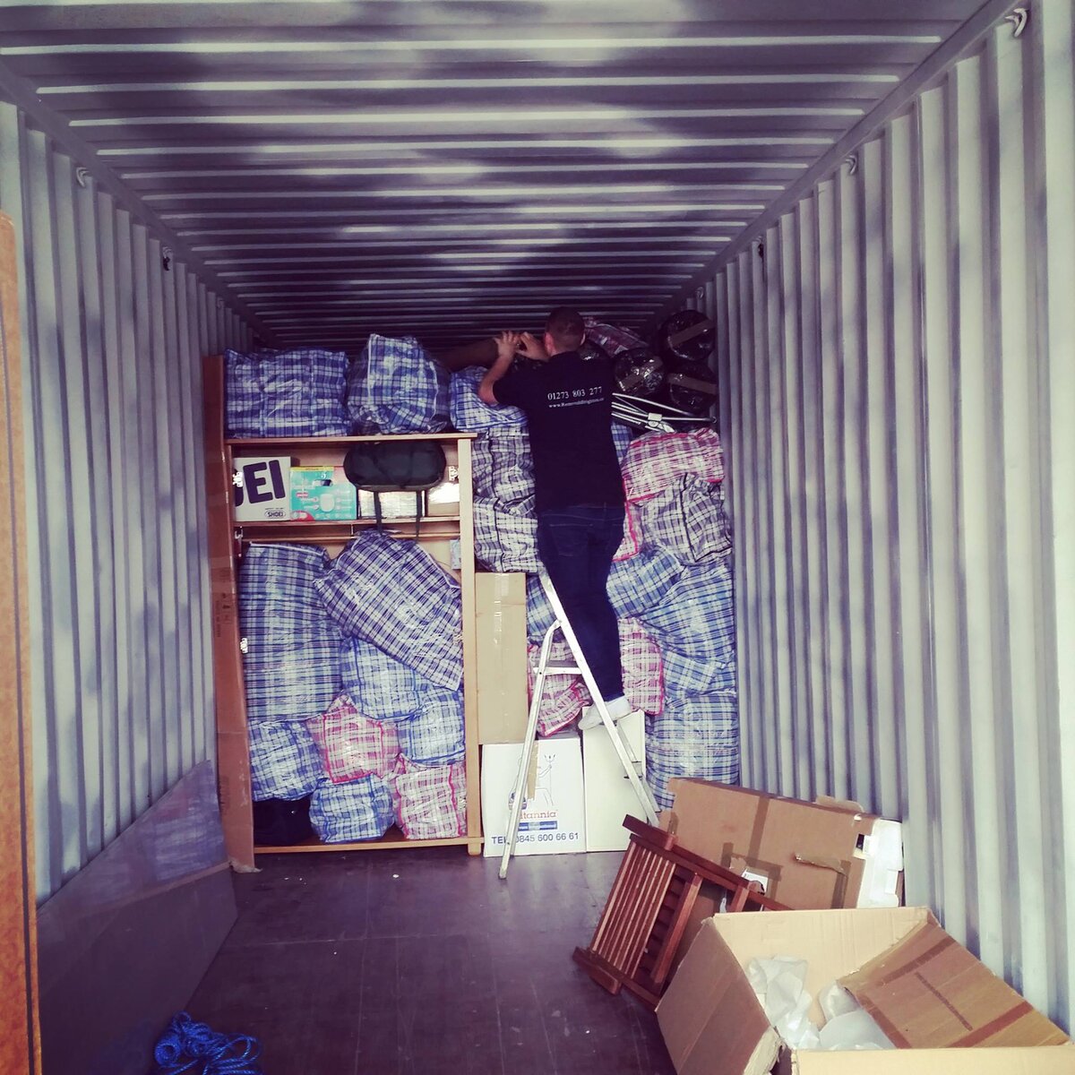 Fully loaded Removals Brighton van interior showing professional packing